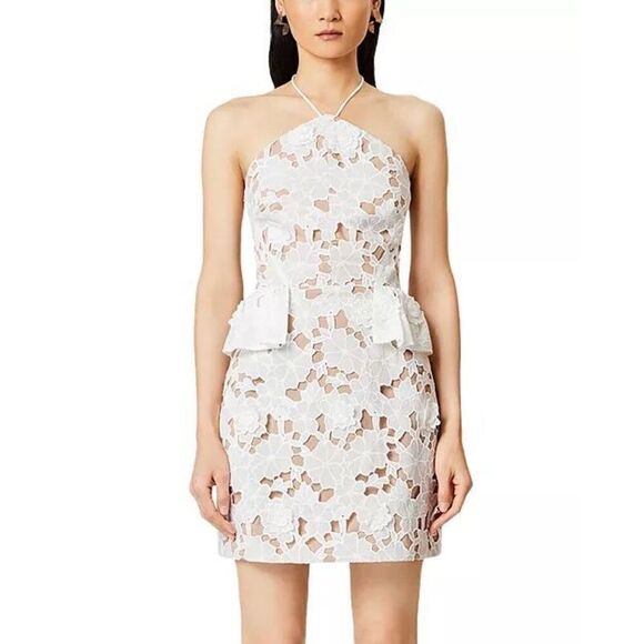 Elliatt Seafarer Lace Halter Neck Mini Dress Bridal Bachelorette Dress S NWT$319 - Picture 1 of 10